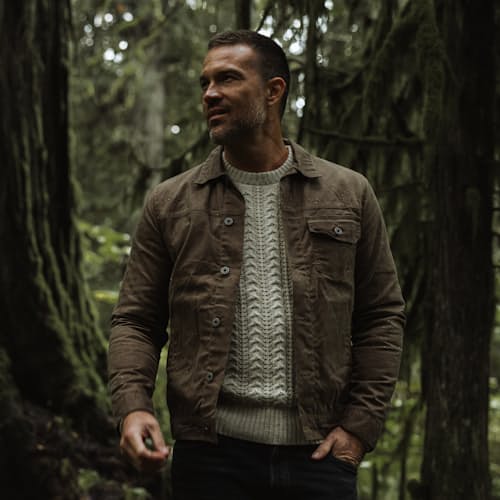 laydown image of Seawool Fisherman Crewneck Sweater