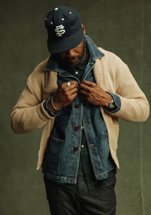on model image of Baptista Chore Coat