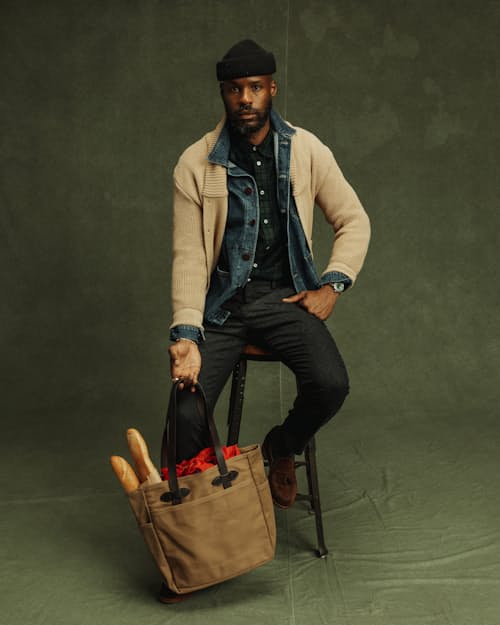 on model image of Fine Corduroy Shirt