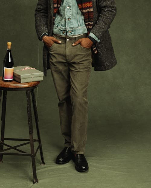 on model image of Corduroy Pant - HB Athletic Tapered