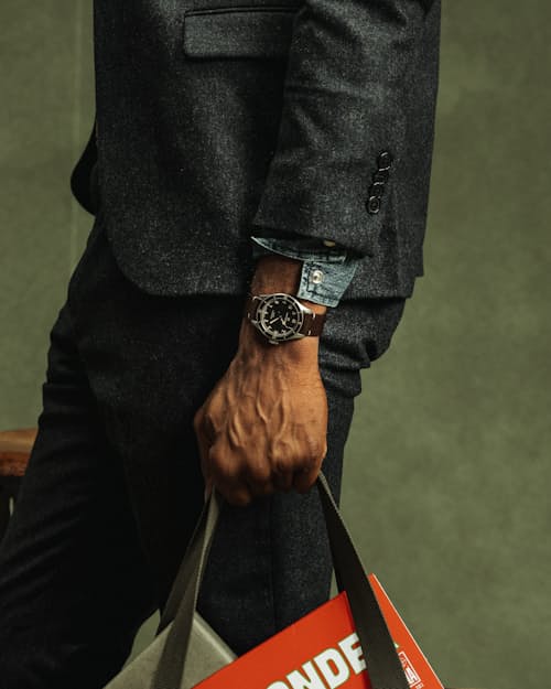 on model image of Khaki Aviation Pilot Pioneer 38mm Watch