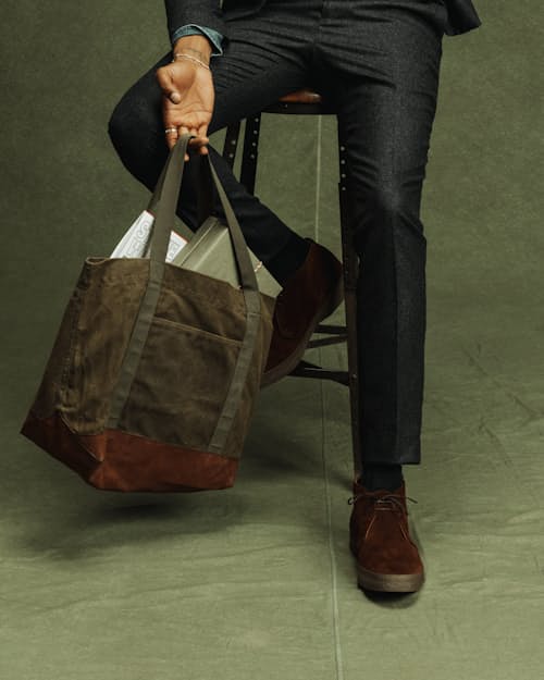 on model image of Hi Top Chukka Boot