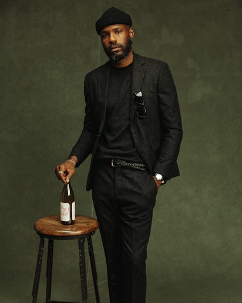 on model image of Stretch Wool Blazer