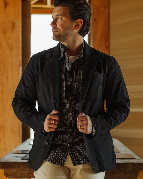 lifestyle image of Bone Button Western Shirt