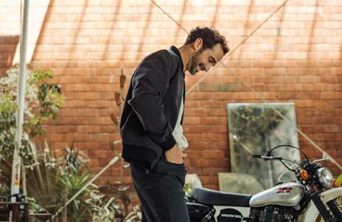 lifestyle image of Moleskin Bomber Jacket