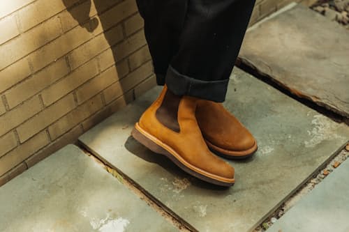 lifestyle image of Boone Wedge Chelsea Boot
