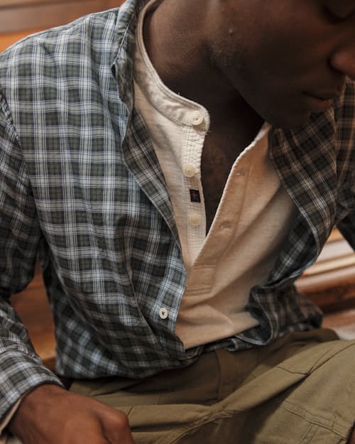lifestyle image of Graph Plaids Long Sleeve Shirt