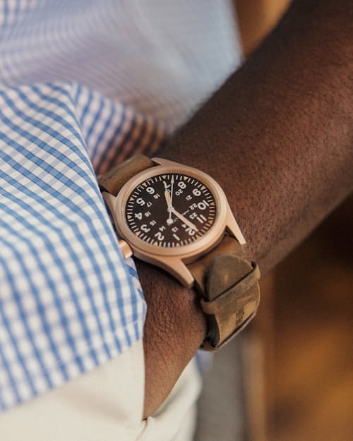 lifestyle image of Khaki Field Mechanical Bronze 38mm Watch