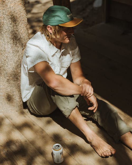 lifestyle image of Western Micro Print Short Sleeve Shirt