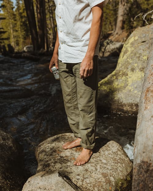 James is 6'1'' and wearing a size 32