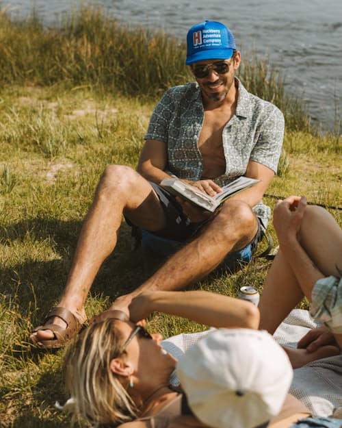 lifestyle image of Dobby Camp Collar Shirt