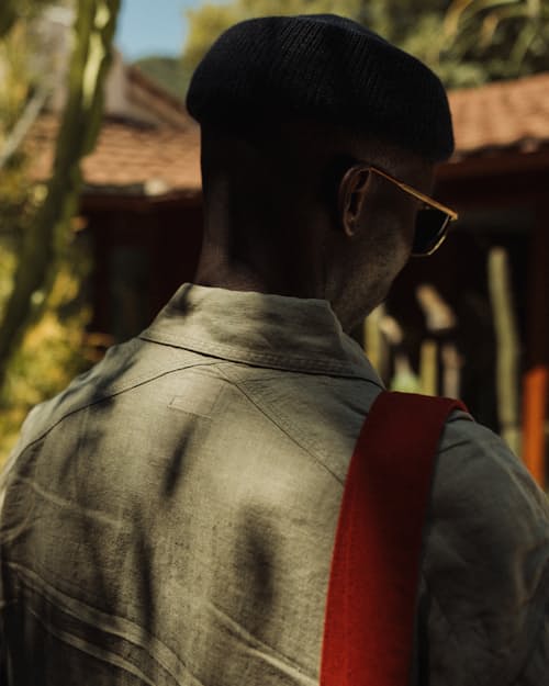 lifestyle image of Crossback Linen Workshirt