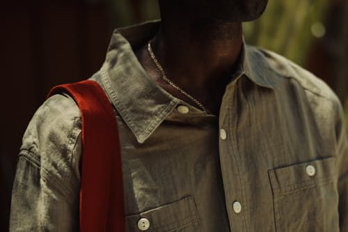 lifestyle image of Crossback Linen Workshirt