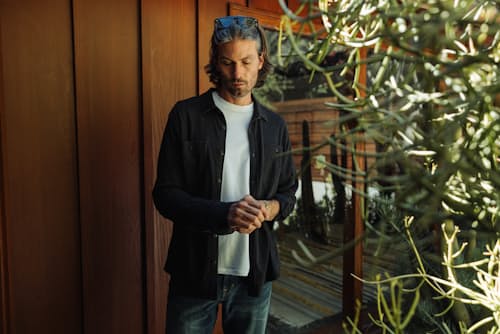 lifestyle image of Slub Jersey Utility Knit Shirt
