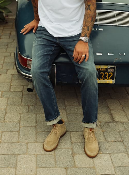 lifestyle image of Stretch Selvedge Denim - HB Straight