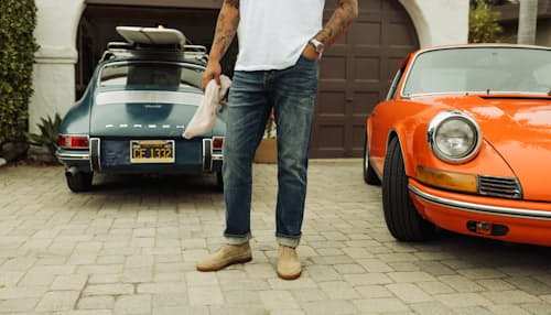 lifestyle image of Stretch Selvedge Denim - HB Straight