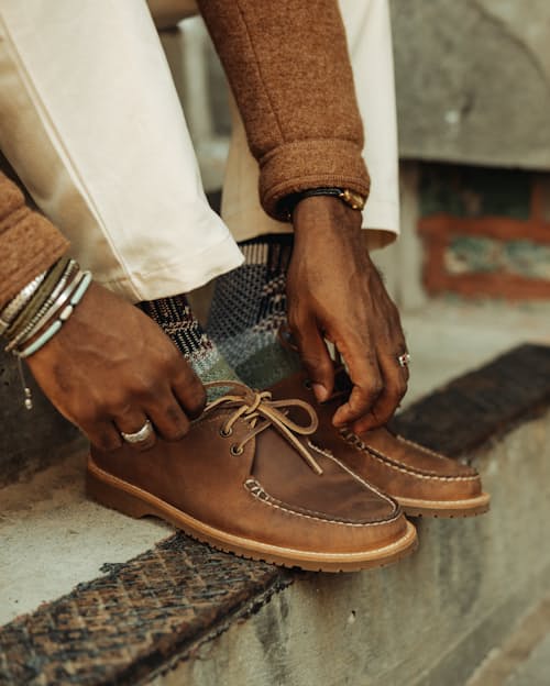 lifestyle image of Sperry x Huckberry Captain's Oxford