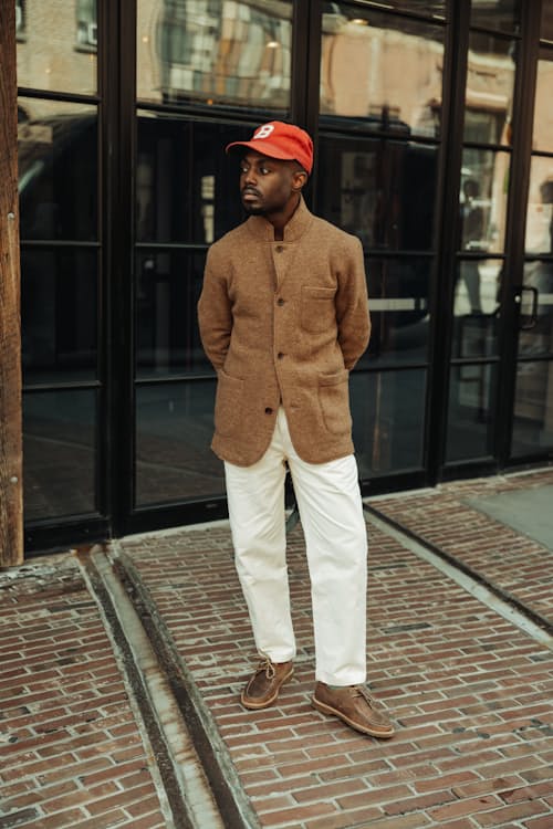 lifestyle image of The Boiled Wool Chore Blazer