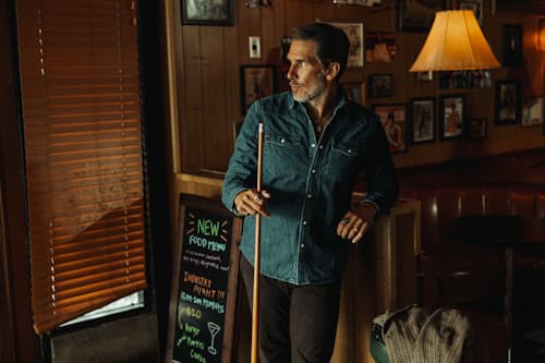 lifestyle image of Bone Button Western Shirt