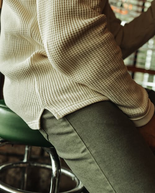 lifestyle image of Waffle Utility Knit Henley