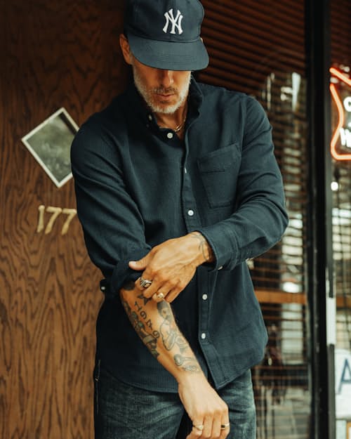 lifestyle image of Sashiko Architect Shirt