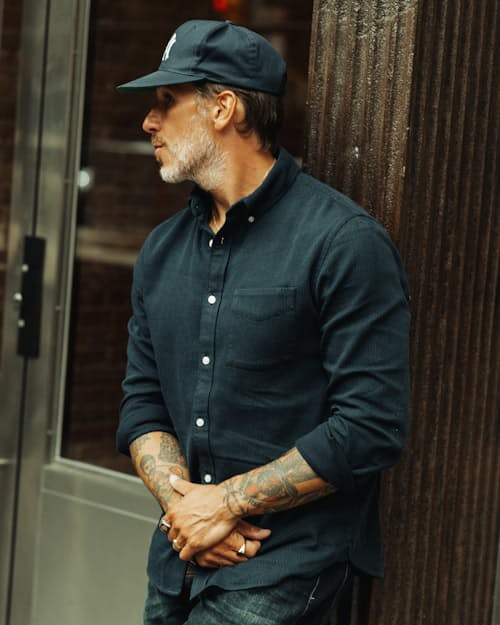 lifestyle image of Sashiko Architect Shirt