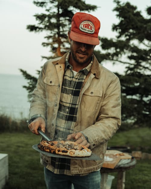 lifestyle image of Flannel-Lined Quilted Waxed Rancher