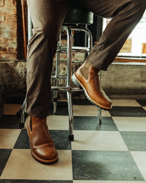 lifestyle image of Boone Lug Chelsea Boot