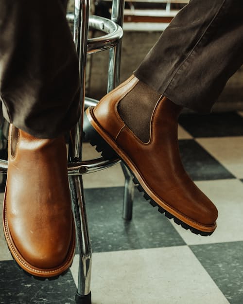 lifestyle image of Boone Lug Chelsea Boot