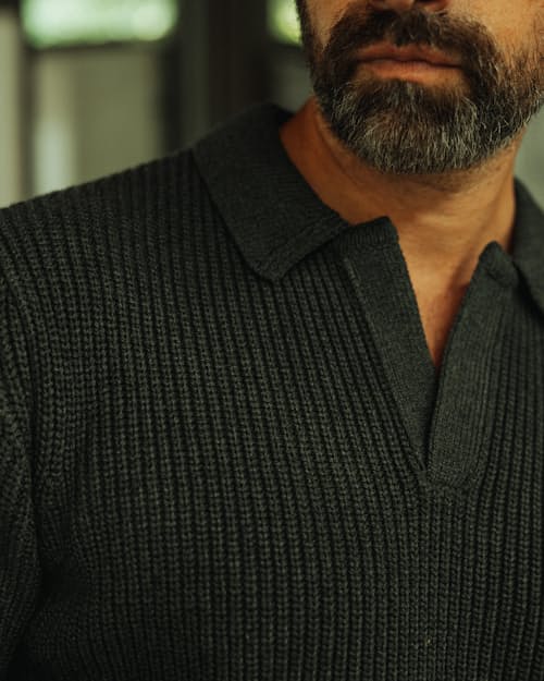 lifestyle image of Bolinas Johnny Collar Sweater Polo