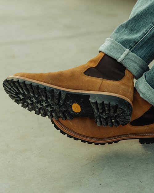 lifestyle image of Boone Lug Chelsea Boot