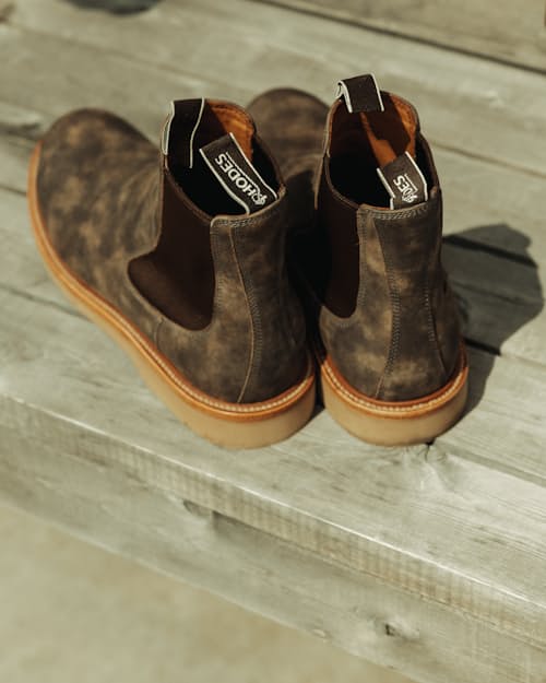lifestyle image of Boone Wedge Chelsea Boot