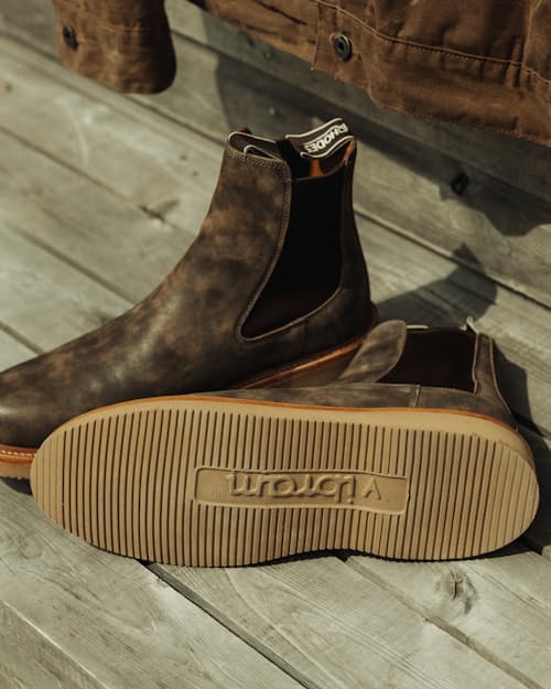 lifestyle image of Boone Wedge Chelsea Boot