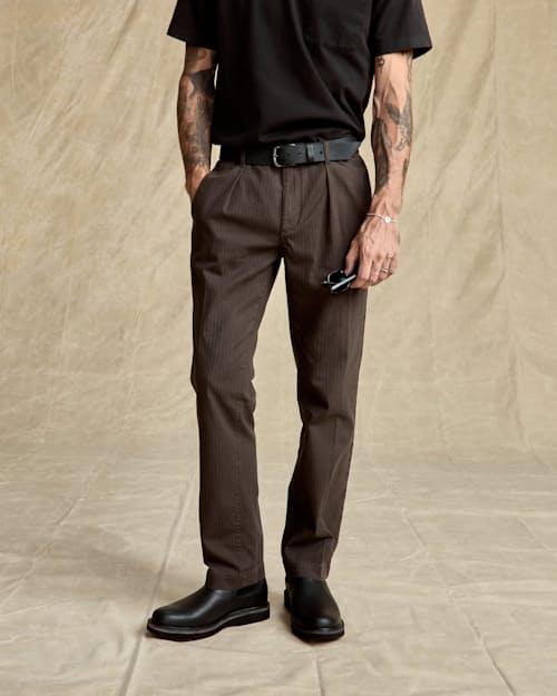on model image of Pleated Chino - HB Classic