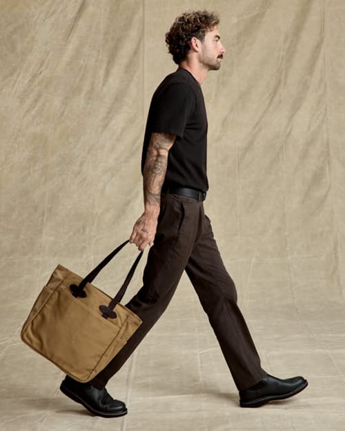 on model image of Pleated Chino - HB Classic