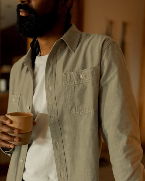 lifestyle image of Chambray Utility Shirt