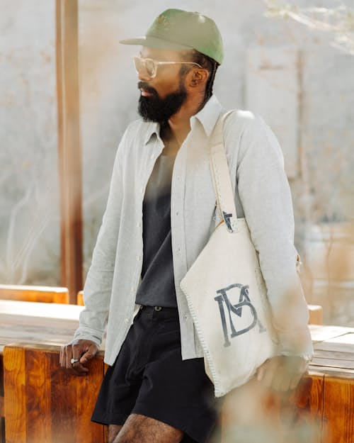 lifestyle image of Hemp Classic Long Sleeve Button Down