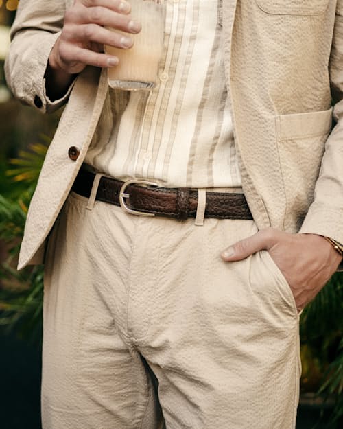 lifestyle image of Seersucker Chino Pant - HB Straight