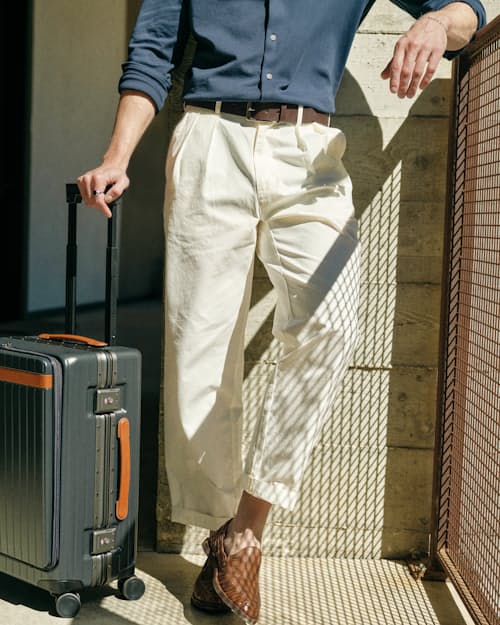 lifestyle image of Carona Double Pleated Canvas Pants