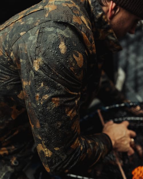 lifestyle image of Flannel-Lined Waxed Trucker Jacket
