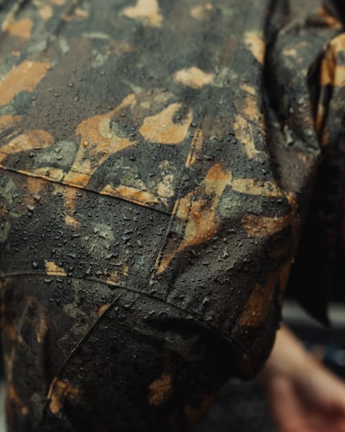 lifestyle image of Flannel-Lined Waxed Trucker Jacket
