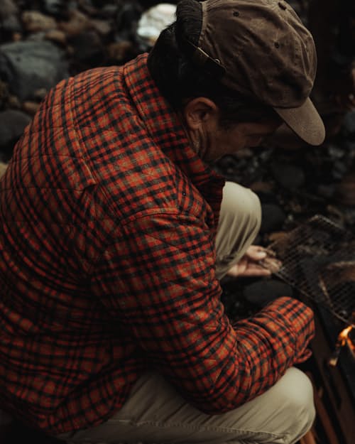 lifestyle image of Quilted Flannel Shirt Jacket