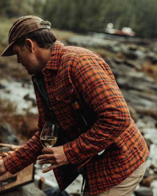 lifestyle image of Quilted Flannel Shirt Jacket