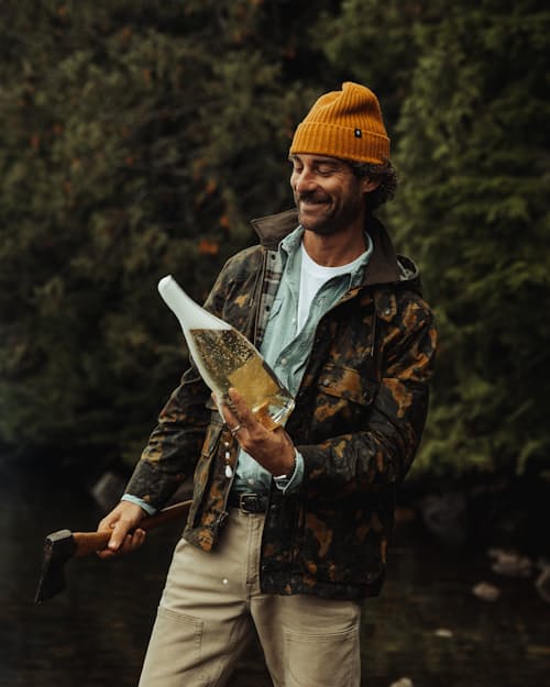 lifestyle image of Flannel-Lined Waxed Hudson Jacket