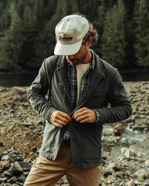 lifestyle image of Huckberry Go Somewhere Hat