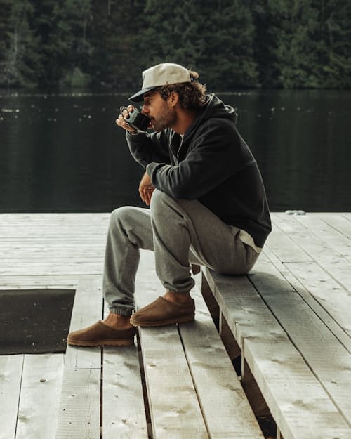 lifestyle image of Midweight Terry Full-Zip Hoodie
