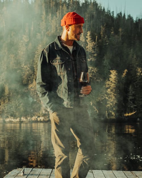 lifestyle image of Cone Mills Denim Trucker Jacket
