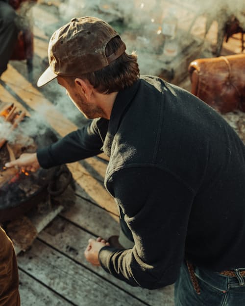 lifestyle image of Waxed Canvas 6-Panel Hat