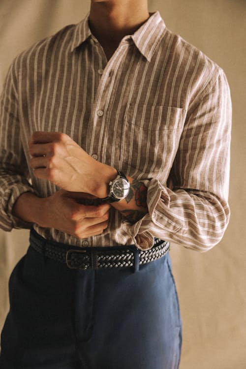 lifestyle image of Isles Linen Shirt