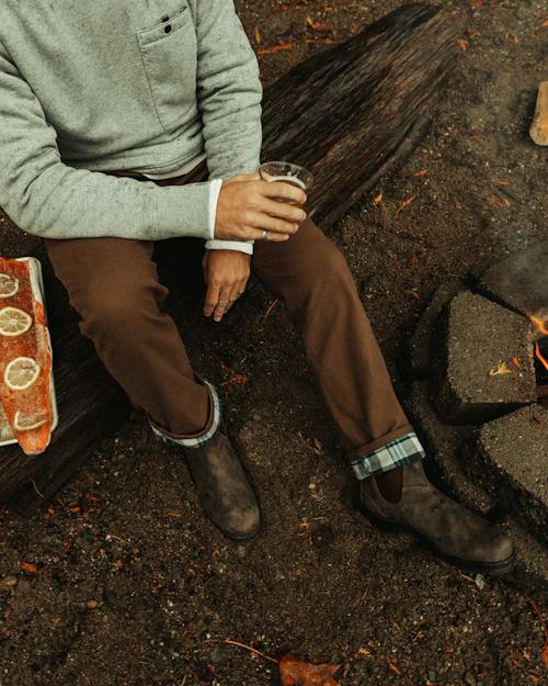 lifestyle image of Flannel-Lined Canvas Pant - HB Athletic Straight